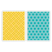 Sizzix - Cherished Collection - Textured Impressions - Embossing Folders - Polka Dots and Starflowers Set
