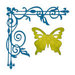 Sizzix - Thinlits Die - Die Cutting Template - Corner Flourish and Butterfly