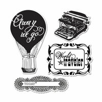 Sizzix - Echo Park - Framelits - Die Cutting Template and Clear Acrylic Stamp Set - Everyday Eclectic