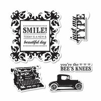 Sizzix - Echo Park - Framelits Die and Clear Acrylic Stamp Set - Times and Seasons
