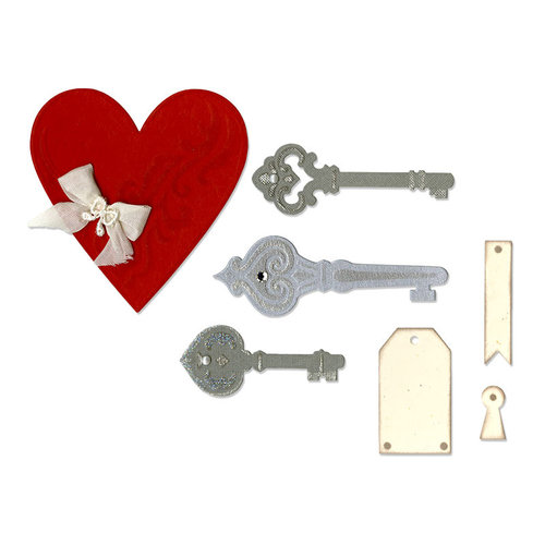 Sizzix - Thinlits Die - Heart, Keys and Tags