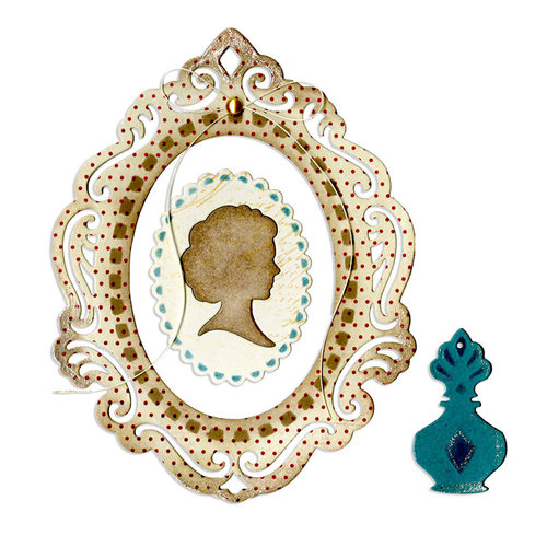 Sizzix - Thinlits Die - Victorian Cameo, Frame and Perfume Bottle