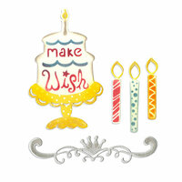 Sizzix - Thinlits Die - Birthday Candles, Cake and Crown