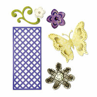 Sizzix - Thinlits Die - Butterfly, Flowers and Lattice