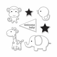 Sizzix - Doodlebug - Framelits Die and Clear Acrylic Stamp Set - Baby Boy