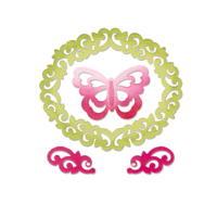 Sizzix - Thinlits Die - Die Cutting Template - Butterfly, Flourishes and Frame