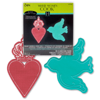 Sizzix - Where Women Cook Collection - Bigz Die with Bonus Embossing Folder - Heart Crown and Bird Tags