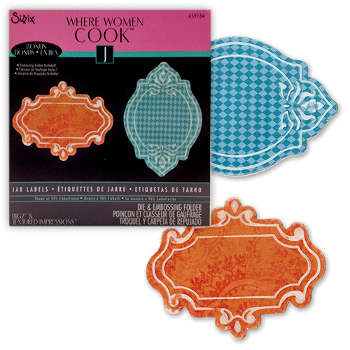 Sizzix - Where Women Cook Collection - Bigz Die with Bonus Embossing Folder - Jar Labels
