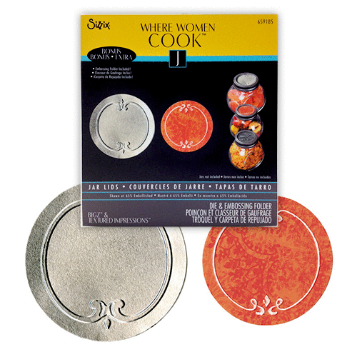 Sizzix - Where Women Cook Collection - Bigz Die with Bonus Embossing Folder - Jar Lids