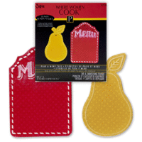 Sizzix - Where Women Cook Collection - Bigz Die with Bonus Embossing Folder - Pear and Menu Tags