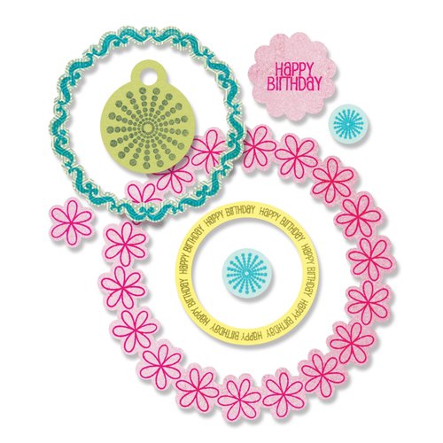 Sizzix Framelits Die and Clear Acrylic Stamps - Circles and Tags