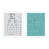 Sizzix - Tim Holtz - Alterations Collection - Texture Fades - Embossing Folders - Eye Chart and Formulas Set