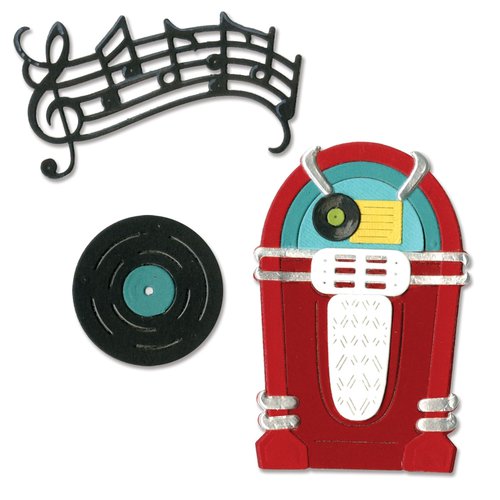Sizzix - 1950s Collection - Thinlits Die - Juke Box and Music