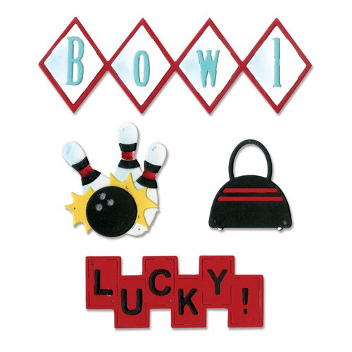 Sizzix - 1950s Collection - Thinlits Die - Lucky Bowling