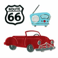 Sizzix - 1950s Collection - Thinlits Die - Vintage Car and Radio