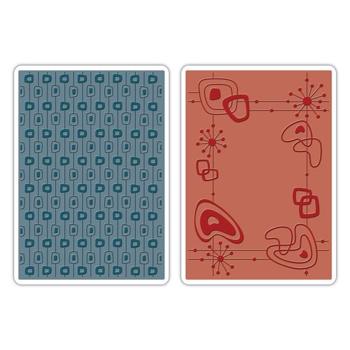 Sizzix - 1950s Collection - Textured Impressions - Embossing Folders - Retro 1950s Set