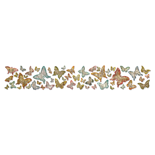 Sizzix - Tim Holtz - Alterations Collection - Sizzlits Decorative Strip Die - Butterfly Frenzy