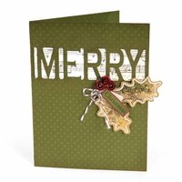 Sizzix - Winter Collection - Christmas - Thinlits Die - Card with Merry Cut-Out