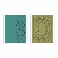 Sizzix - Textured Impressions - Winter Collection - Embossing Folders - Scrolls and Lace Set