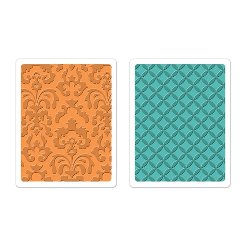 Sizzix - Favorite Things Collection - Textured Impressions - Embossing Folders - Chateau Damask and Veranda Set