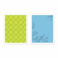 Sizzix - Favorite Things Collection - Textured Impressions - Embossing Folders - Songbirds and Lattice Set