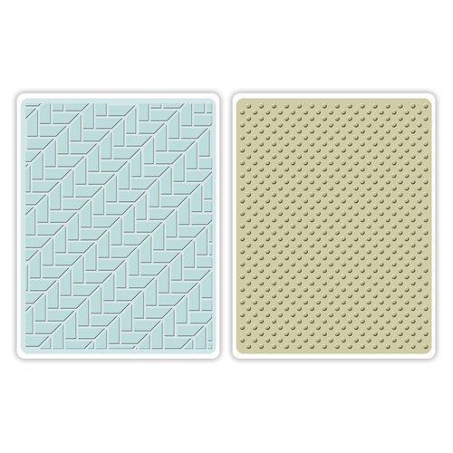 Sizzix - Echo Park - Textured Impressions - Embossing Folders - Houndstooth and Dots Set