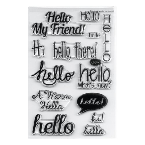 Sizzix - Clear Acrylic Stamps - Hello