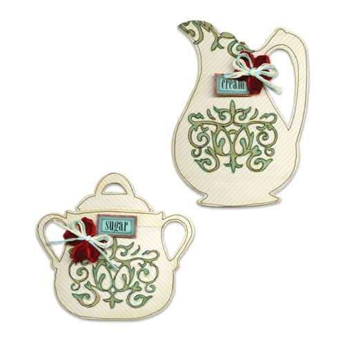 Sizzix - Vintage Kitchen Collection - Bigz L Die - Sugar Bowl and Creamer