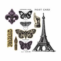Sizzix - Tim Holtz - Alterations Collection - Framelits Dies and Repositionable Rubber Stamps - French Flight