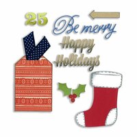 Sizzix - BasicGrey - 25th and Pine Collection - Christmas - Thinlits Die - Stocking and Tag