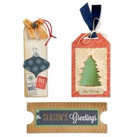 Sizzix - BasicGrey - 25th and Pine Collection - Christmas - Bigz L Die - Ticket and Tags