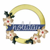 Sizzix - BasicGrey - 25th and Pine Collection - Christmas - Bigz L Die - Wreath, Banner, Holly and Poinsettia