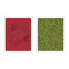 Sizzix - Tim Holtz - Alterations Collection - Christmas - Texture Fades - Embossing Folders - Greetings and Greens Set