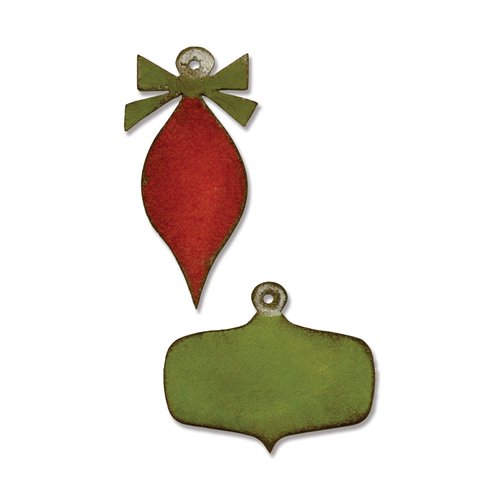 Sizzix - Tim Holtz - Alterations Collection - Christmas - Movers and Shapers Magnetic Die - Mini Retro Ornaments