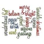 Sizzix - Tim Holtz - Alterations Collection - Thinlits Dies - Script Holiday Words