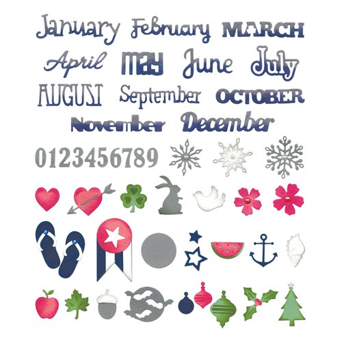 Sizzix - Me and You Collection - Thinlits Die - Calendar Months