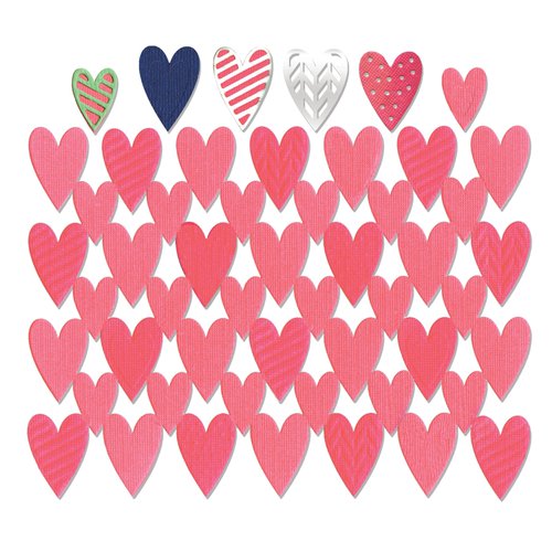 Sizzix - Me and You Collection - Thinlits Die - Card Front, Hearts with Layering Shapes
