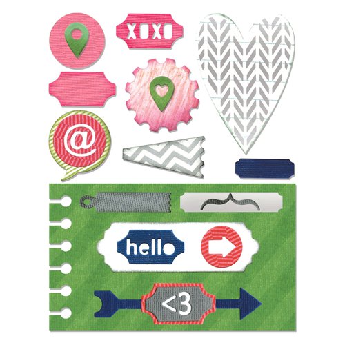 Sizzix - Me and You Collection - Thinlits Die - Notebook Base with Layering Shapes