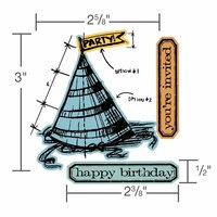 Sizzix - Tim Holtz - Alterations Collection - Framelits Die with Clear Acrylic Stamp Set - Celebrate