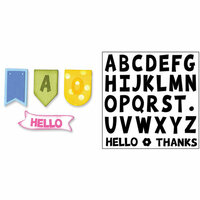 Sizzix - Framelits Die with Clear Acrylic Stamp Set - Alphabet Banners