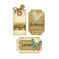 Sizzix - Homegrown and Handmade Collection - Framelits Die and Clear Acrylic Stamp Set - Tags and Words