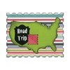 Sizzix - Vintage Travel Collection - Thinlits Die - United States Map, Road Sign, Stamp and Postcard