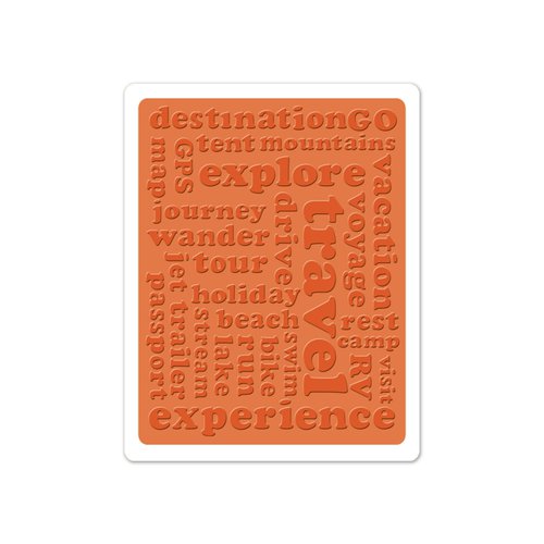 Sizzix - Vintage Travel Collection - Textured Impressions - Embossing Folder - Travel Words