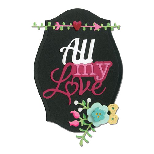 Sizzix - Hello Love Collection - Thinlits Die - Phrase, All My Love