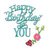 Sizzix - Hello Love Collection - Thinlits Dies - Phrase, Happy Birthday to You