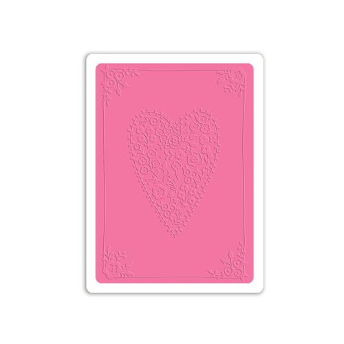Sizzix - Hello Love Collection - Textured Impressions - Embossing Folder - Heartfelt Impressions