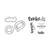 Sizzix - Doodlebug - Framelits Die with Clear Acrylic Stamp Set - Birthday, Hello and Thanks