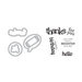Sizzix - Doodlebug - Framelits Die with Clear Acrylic Stamp Set - Birthday, Hello and Thanks