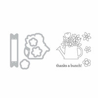 Sizzix - Doodlebug - Framelits Die with Clear Acrylic Stamp Set - Thanks a Bunch