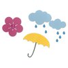 Sizzix - Doodlebug - Thinlits Die - Cloud, Flower, Rain and Umbrella